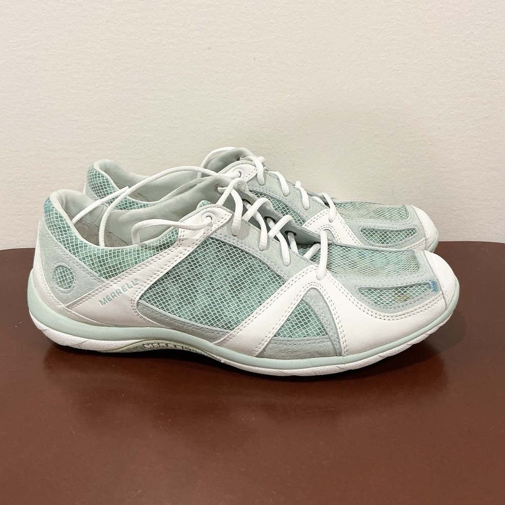 Merrell Ceylon Sport Lace Women's Performance Shoes in White and‎ Teal  sz 8.5